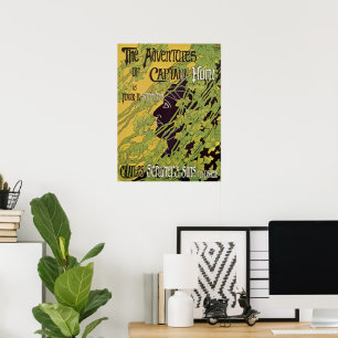 Vintages Jugendstil-Buch, Kapitän Horn Adventures Poster