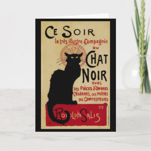 Vintages Jugendstil, Ce Soir Chat Noir Black Cat Karte