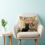 Vintages Jugendstil, Ce Soir Chat Noir Black Cat Kissen<br><div class="desc">Vintage Illustration Art Nouveau Poster für Le Chat Noir von Theophile Alexandre Steinlen, 1896. Le Chat Noir war ein Kabarett aus dem 19. Jahrhundert im bohemianischen Viertel Montmartre in Paris, Frankreich. Dieser Lithograph weist eine schwarze Katze auf. Ce soir la tres illustrieren compagnie du Chat Noir ses parts d'ombres prores,...</div>