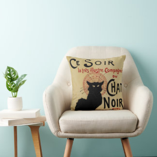 Vintages Jugendstil, Ce Soir Chat Noir Black Cat Kissen