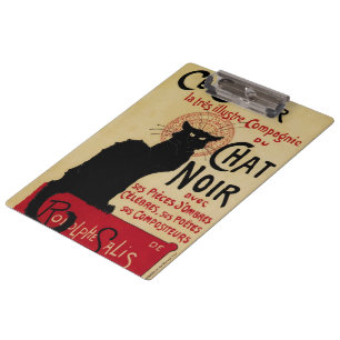 Vintages Jugendstil, Ce Soir Chat Noir Black Cat Klemmbrett