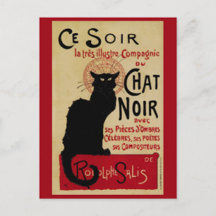Vintages Jugendstil, Ce Soir Chat Noir Black Cat Postkarte