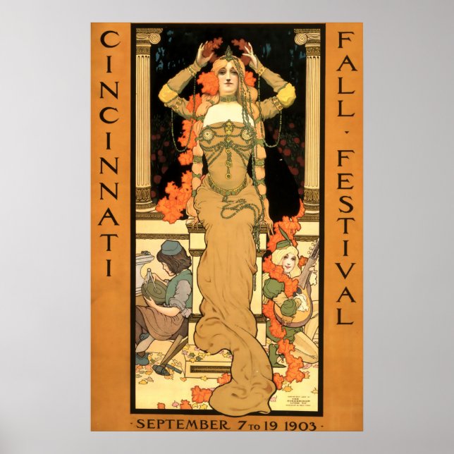 Vintages Jugendstil Cincinnati Fest Poster (Vorne)