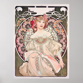 Vintages Jugendstil "Daydream" von Alphonse Mucha Poster