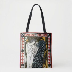 Vintages Jugendstil Dieser Kuss, Frau mit Pfau Tasche