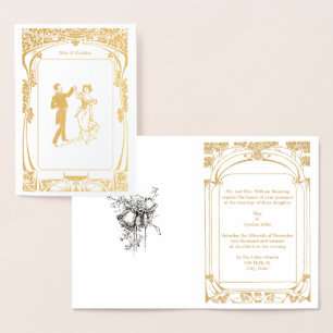 Vintages Jugendstil-Einladung Folienkarte