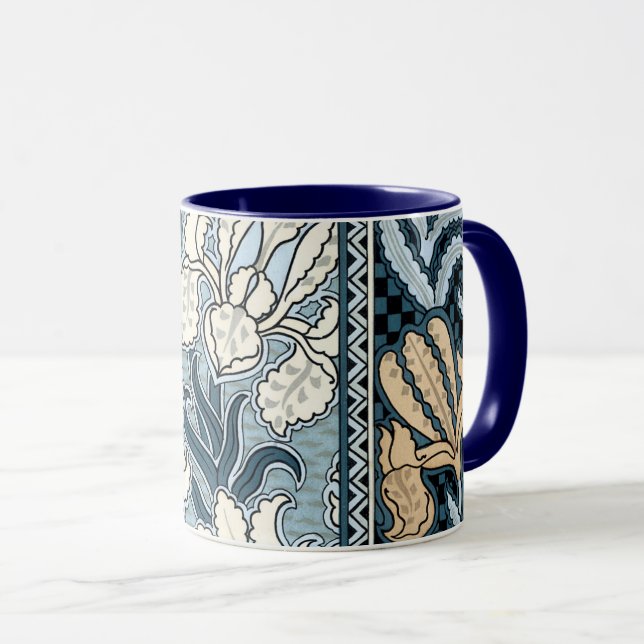Vintages Jugendstil, Garten Iris Blume Tasse (VorderseiteRechts)