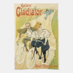 Vintages Jugendstil, Gladiatorräder Geschirrtuch