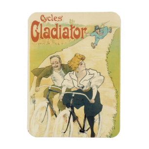 Vintages Jugendstil, Gladiatorräder Magnet