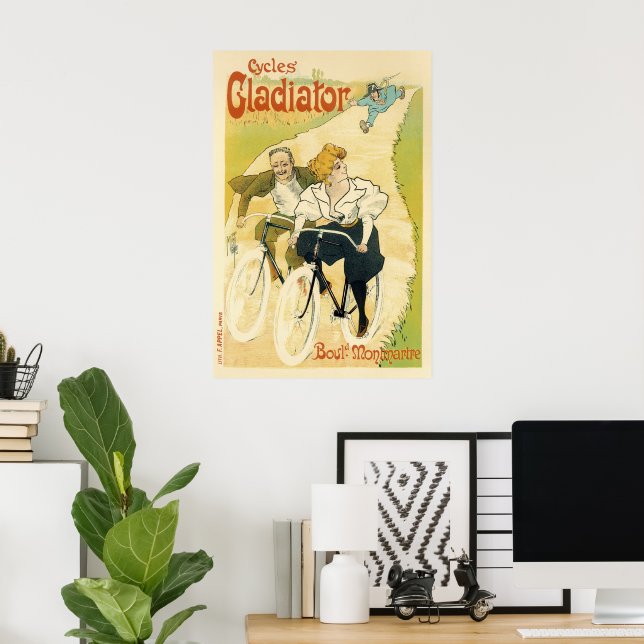 Vintages Jugendstil, Gladiatorräder Poster (Heimbüro)