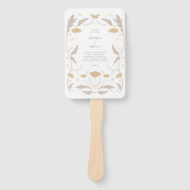 Vintages Jugendstil-Hochzeitsprogramm Fächer (Vorderseite)