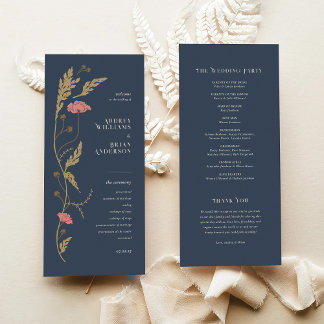 Vintages Jugendstil-Hochzeitsprogramm Programm