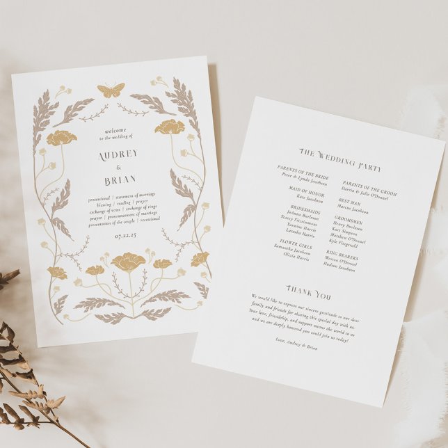 Vintages Jugendstil-Hochzeitsprogramm Programm (Von Creator hochgeladen)