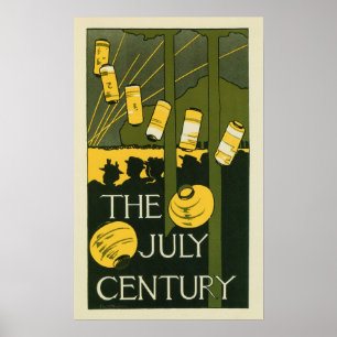 Vintages Jugendstil im Juli Poster