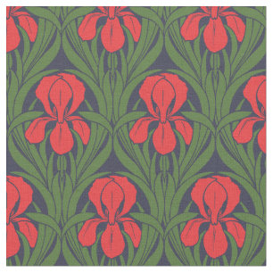 Vintages Jugendstil-Iris-Muster Stoff