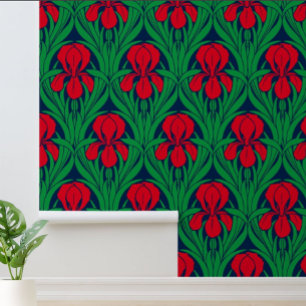 Vintages Jugendstil-Iris-Muster Tapete
