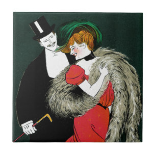 Vintages Jugendstil, italienische Mode-Liebe Roman Fliese