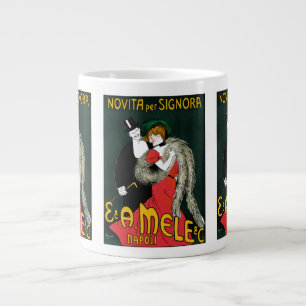 Vintages Jugendstil, italienische Mode-Liebe Roman Jumbo-Tasse