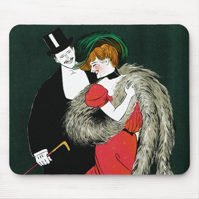 Vintages Jugendstil, italienische Mode-Liebe Roman Mousepad (Vorne)