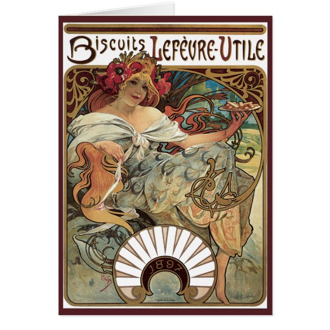 Vintages Jugendstil, Kekse von Alphonse Mucha (Vorne)