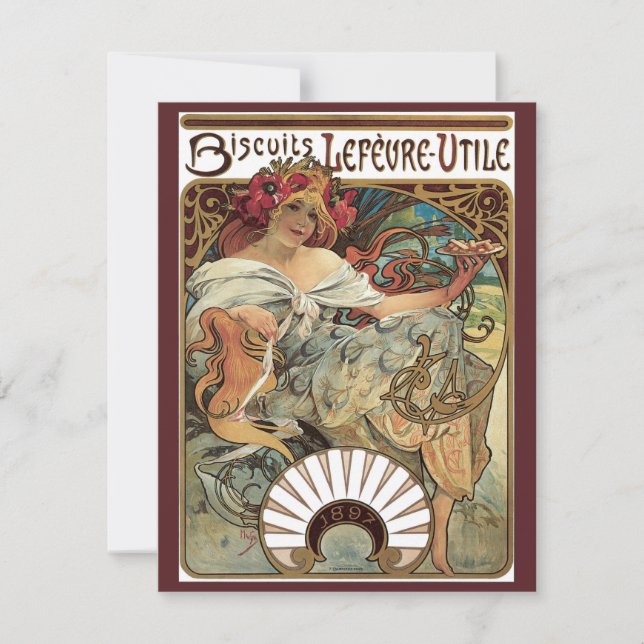 Vintages Jugendstil, Kekse von Alphonse Mucha (Vorderseite)