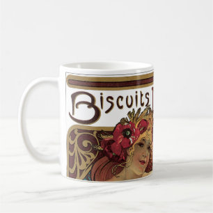 Vintages Jugendstil, Kekse von Alphonse Mucha Kaffeetasse