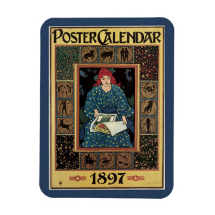 Vintages Jugendstil, Kunsthandwerkbuch Magnet