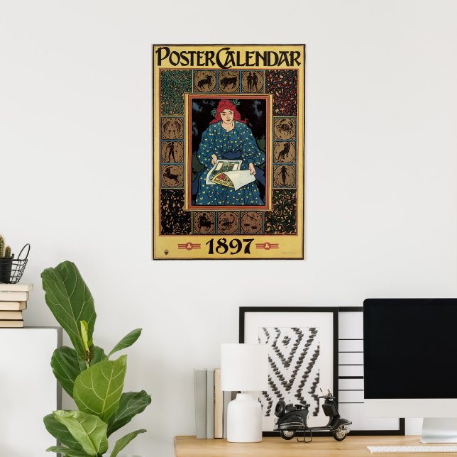 Vintages Jugendstil, Kunsthandwerkbuch Poster (Heimbüro)
