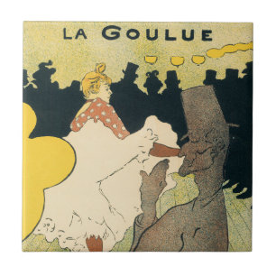 Vintages Jugendstil, La Goulue von Toulouse Lautre Fliese