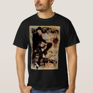 Vintages Jugendstil Le Grillon, Man Drinks Biere T-Shirt