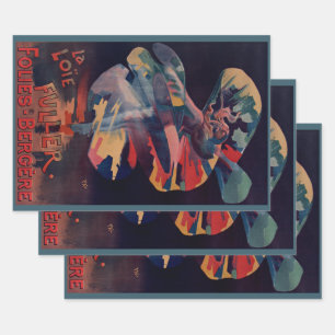 Vintages Jugendstil, Loie Fuller bei Folies Berger Geschenkpapier Set