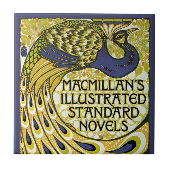 Vintages Jugendstil, Macmillans Pfauenfeder Fliese (Vorderseite)