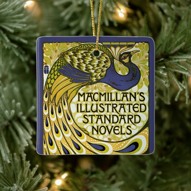 Vintages Jugendstil, Macmillans Pfauenfeder Keramikornament (Baum)