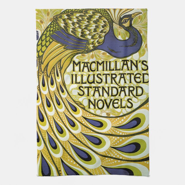Vintages Jugendstil, Macmillans Pfauenfeder Küchentuch (Vertikal)