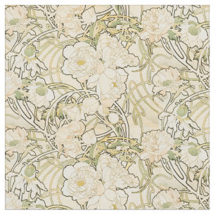 Vintages Jugendstil Mucha Blumenmuster Stoff