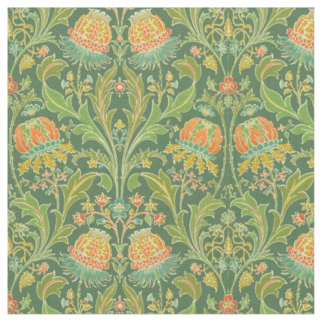 Vintages Jugendstil-Muster Stoff (Nahaufnahme)