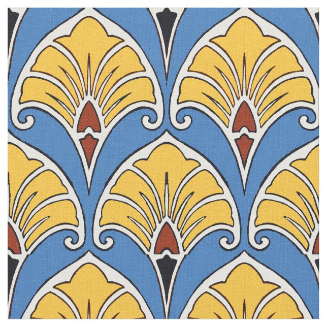 Vintages Jugendstil-Muster Stoff (Nahaufnahme)