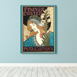 Vintages Jugendstil, Prang's Osterveröffentlichung Leinwanddruck