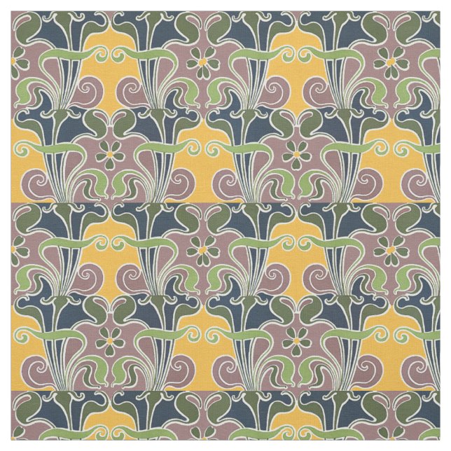 Vintages Jugendstil-Psychedelic-Muster Stoff (Muster)