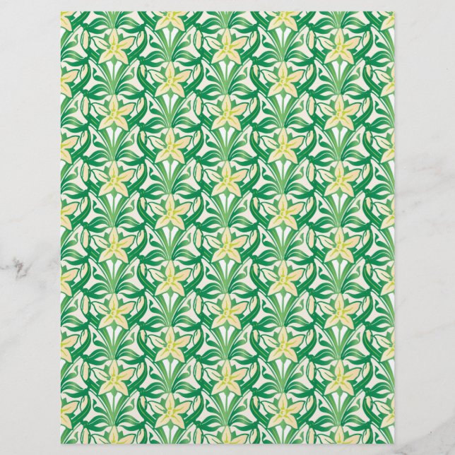 Vintages Jugendstil-Schneeschuhwandermuster (Vorderseite)