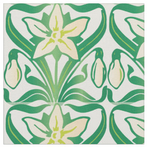 Vintages Jugendstil-Schneeschuhwandermuster Stoff