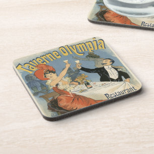 Vintages Jugendstil, Taverne Olympia Restaurant Getränkeuntersetzer