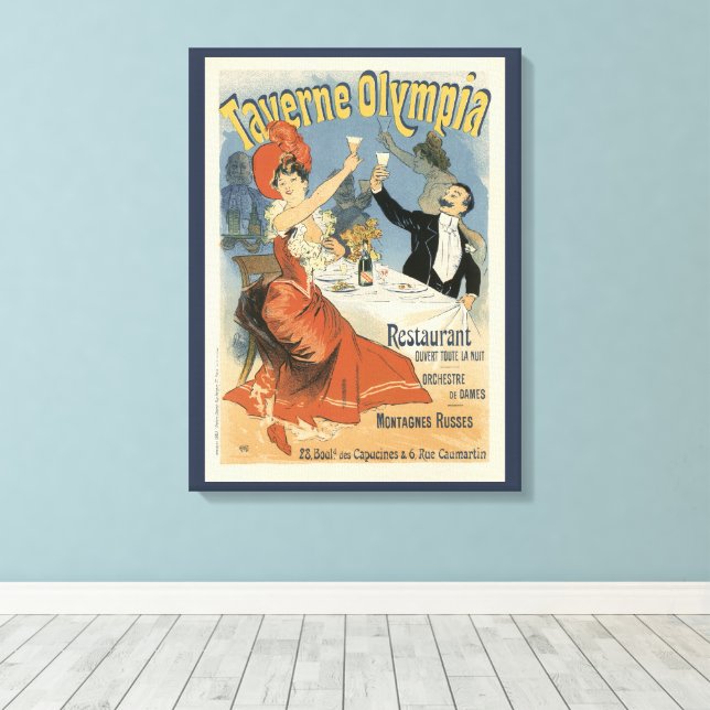 Vintages Jugendstil, Taverne Olympia Restaurant Leinwanddruck (Insitu (Holzboden))