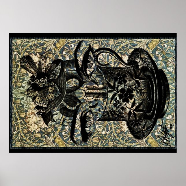 Vintages Jugendstil-Teakholz Poster (Vorne)