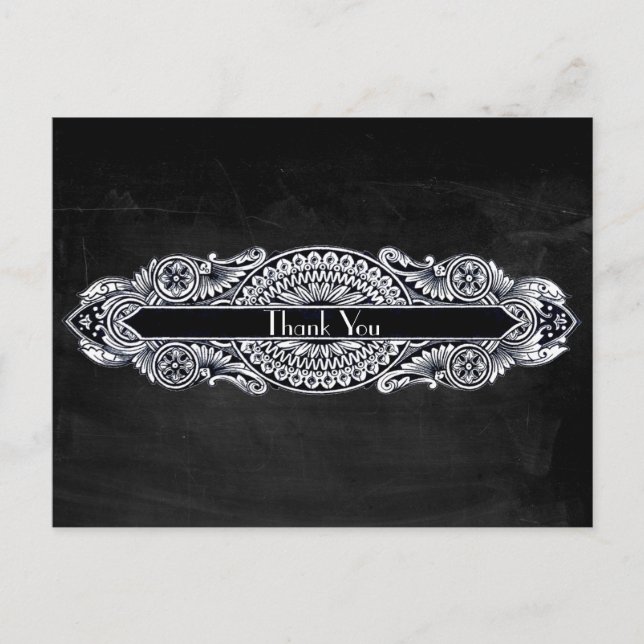 Vintages Jugendstil Vielen Dank Postkarte (Vorderseite)