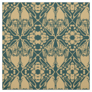 Vintages Jugendstil-Vogelpaarmuster Stoff
