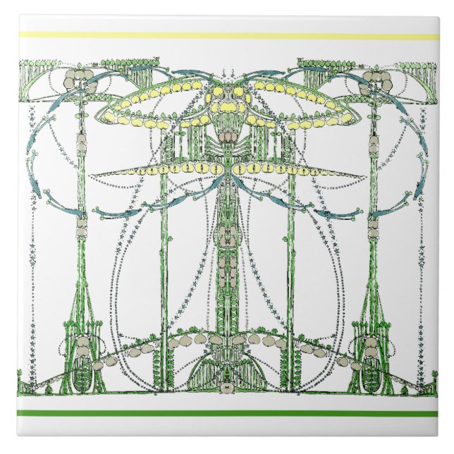 Vintages Jugendstil von Jessie Marion King Fliese (Vorderseite)