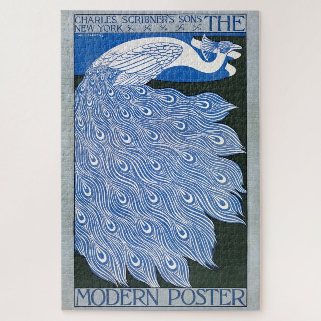 Vintages Jugendstil-Werbeplakat - Pfau (Vertikal)