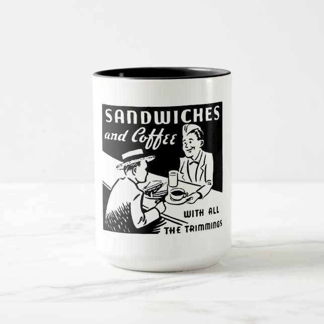 Vintages Kaffee-Geschäft Tasse (Zentrum)