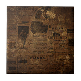 Vintages Kaffeekollen Fliese